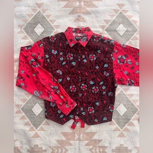 Vintage Wrangler Frontier Series Western Floral Button Top